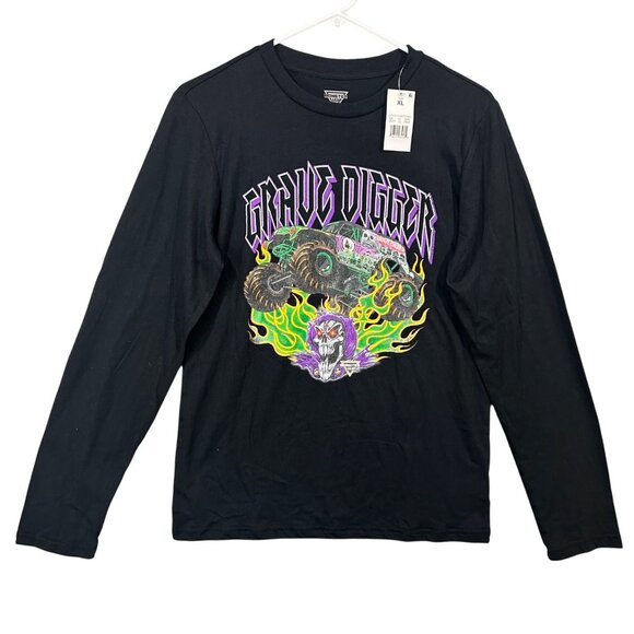 Monster Jam Grave Digger Long Sleeve Graphic Boys T-Shirt Size XL - Picture 2 of 10